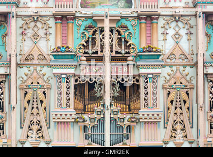 ornate Mortier fairground organ at Great Dorset Steam Fair, Tarrant Hinton, Dorset in August Stock Photo