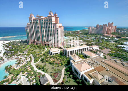 Paradise Island, Bahamas. January 27th, 2009. The Cove Atlantis and the Royal Towers from The Reef Atlantis at Atlantis Stock Photo