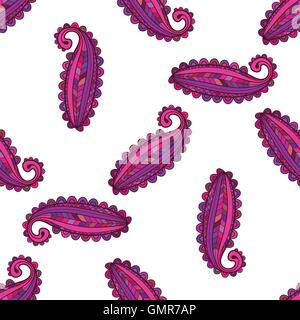 Seamless pattern of colorful paisley Stock Vector