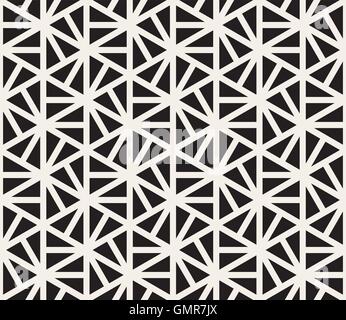 Vector Seamless Black And White Hexagonal Triangles Pattern Stock Vector
