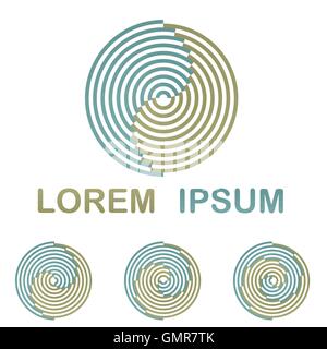 Round technology symbol design set Stock Vector