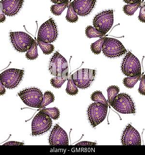 Seamless pattern with butterflies Stock Vector