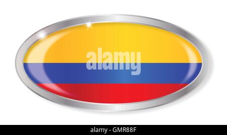Colombia Flag Oval Button Stock Vector