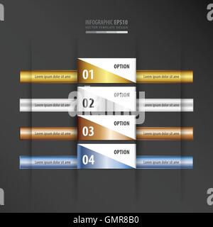 design layout banner gold, bronze, silver, blue color gradient Stock Vector