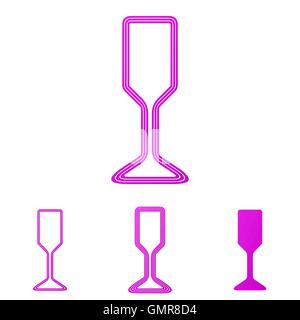 Magenta line bar logo design set Stock Vector