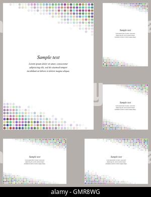 Multicolor page corner design template set Stock Vector