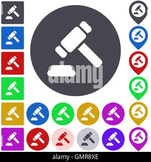 Color legal icon set Stock Vector