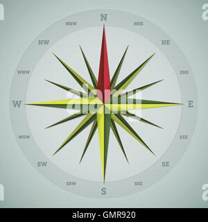 Cool 16 point compass design Stock Vector
