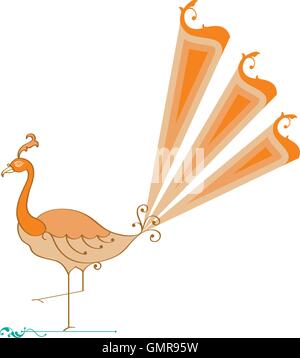 Peacock Artistic Hand Drawn Stock Vector