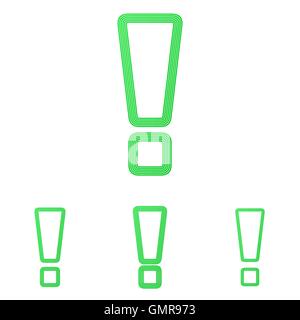 Green line exclamation logo design set Stock Vector