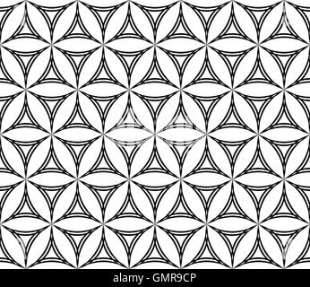 Seamless hexagonal curved triangle pattern Stock Vector