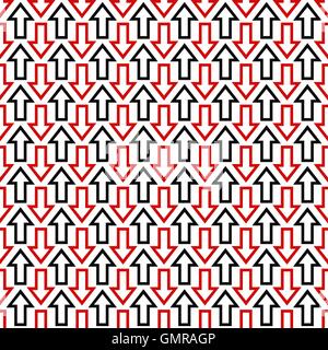 Black red seamless arrow pattern background Stock Vector