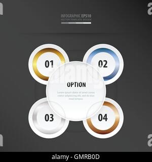 circle presentation template design    gold, bronze, silver, blu Stock Vector