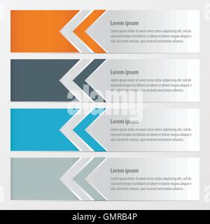 Arrow Banner  Orange , blue, gray color Stock Vector