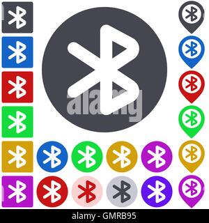 Color bluetooth icon set Stock Vector