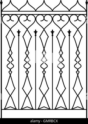 Wrought Iron Gate, Door, Fence, Window, Grill, Railing Design Stock Vector