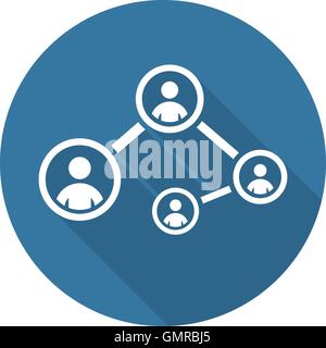 Social Connections Icon. Flat Design. Stock Vector