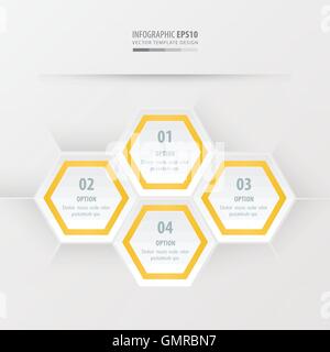 Hexagon presentation    yellow color Stock Vector