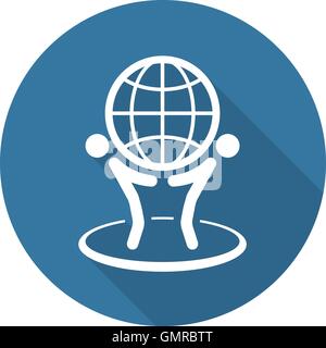 Global Business Icon. Flat Design. Stock Vector