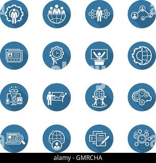 Flat Design Business Icons Set. Stock Vector