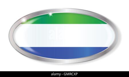 Sierra Leone Flag Oval Button Stock Vector