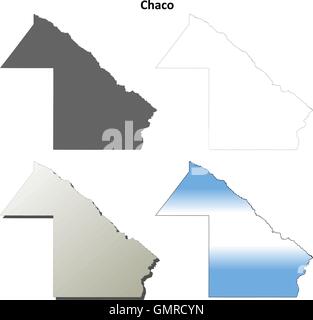 Chaco blank outline map set Stock Vector