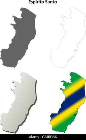 Espirito Santo blank outline map set Stock Vector