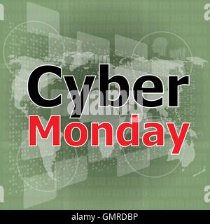 cyber monday deals design. creative concept vector background for Web and Mobile Applications, Illustration template design, bus Stock Vector