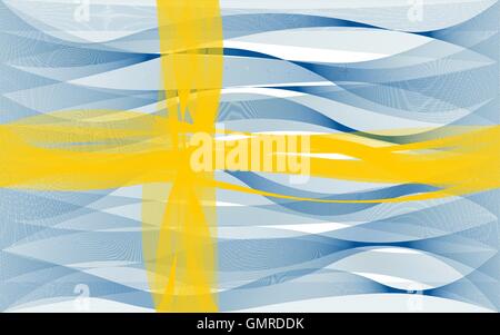 Wave line flag of Sweden Stock Vector