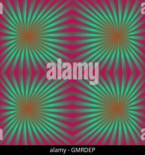 Seamless colorful psychedelic ray pattern background Stock Vector
