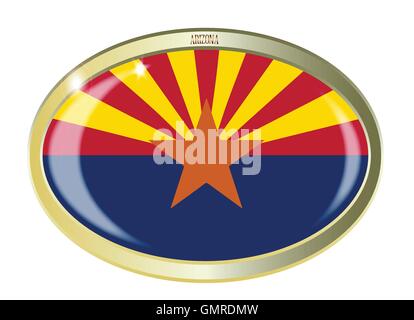 Arizona State Flag Oval Button Stock Vector