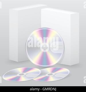 Two box with blank discs Stock Vector