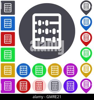 Color abacus icon set Stock Vector