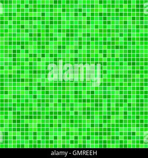 Green square pixel mosaic background Stock Vector