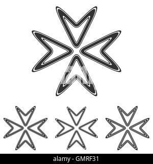 Black line arrow logo design set Stock Vector