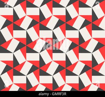 Vector Seamless Black Red White Hexagonal Triangles Rectangles Pattern Stock Vector