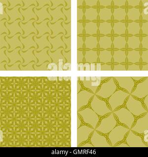 Yellow seamless pattern background set Stock Vector