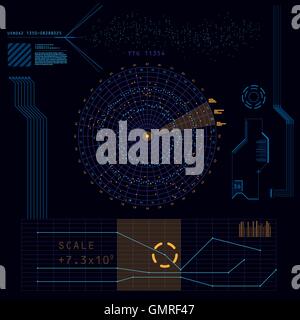 Futuristic touch screen user interface HUD Stock Vector