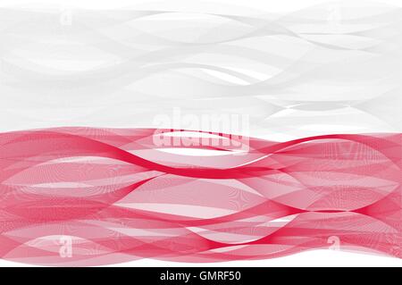 Wave line flag of Poland Stock Vector