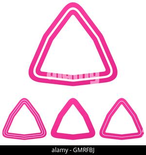 Pink line triangle logo design set Stock Vector