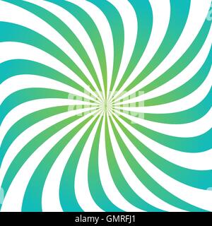 Cyan and green swirling ray vortex background Stock Vector
