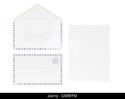 white blank envelope and paper Stock Vector