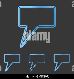 Blue line bubble logo design set Stock Vector