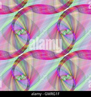 Unusual colorful seamless fractal curve pattern Stock Vector