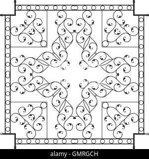 Wrought Iron Fireplace Grill Stock Vector