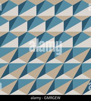 Vector Seamless Geometric Triangle Blue Brown Color Pattern Stock Vector