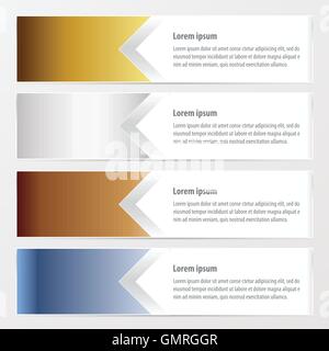 vector horizontal banner  gold, bronze, silver, blue color Stock Vector