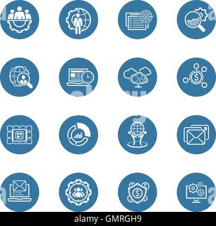 Flat Design Business Icons Set. Stock Vector