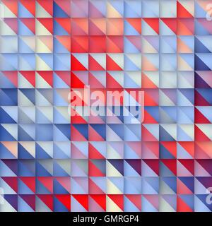 Vector Seamless Blue Red Gradient Triangle Grid Square Pattern Stock Vector