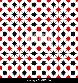 Black red seamless star pattern background Stock Vector